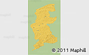 Savanna Style 3D Map of Xuguit Qi, single color outside
