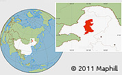 Savanna Style Location Map of Xuguit Qi, highlighted country