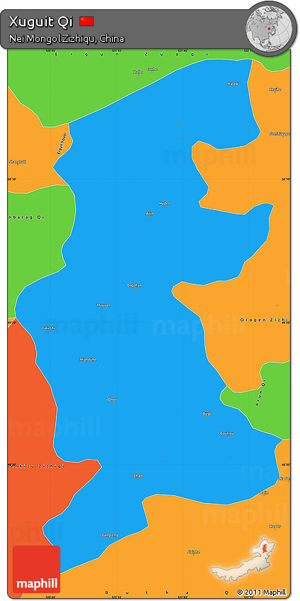 Political Simple Map of Xuguit Qi