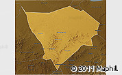 Physical 3D Map of Zhanglan Qi, darken