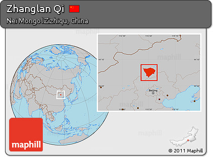 Gray Location Map of Zhanglan Qi