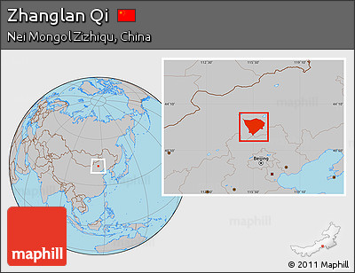Gray Location Map of Zhanglan Qi