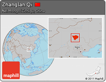 Gray Location Map of Zhanglan Qi