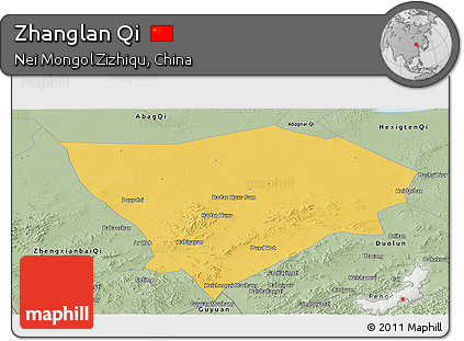 Savanna Style Panoramic Map of Zhanglan Qi