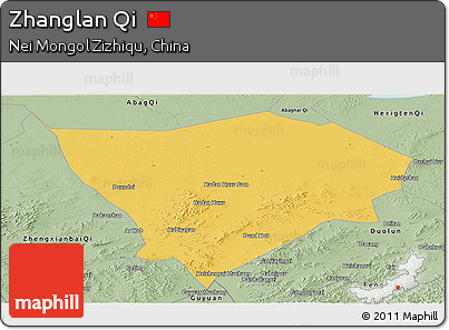 Savanna Style Panoramic Map of Zhanglan Qi