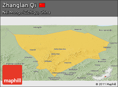 Savanna Style Panoramic Map of Zhanglan Qi