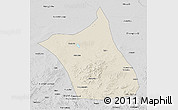 Shaded Relief 3D Map of Zhengxianbai Qi, desaturated