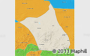 Shaded Relief 3D Map of Zhengxianbai Qi, political outside