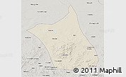 Shaded Relief 3D Map of Zhengxianbai Qi, semi-desaturated