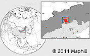 Blank Location Map of Zhengxianbai Qi, highlighted country, highlighted parent region