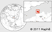 Blank Location Map of Zhengxianbai Qi, highlighted parent region