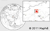 Blank Location Map of Zhengxianbai Qi