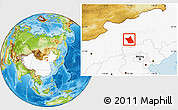 Physical Location Map of Zhengxianbai Qi, highlighted country