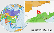 Political Location Map of Zhengxianbai Qi, highlighted parent region