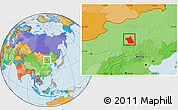 Political Location Map of Zhengxianbai Qi