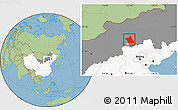 Savanna Style Location Map of Zhengxianbai Qi, highlighted country, highlighted parent region
