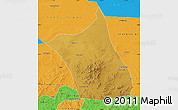 Physical Map of Zhengxianbai Qi, political outside