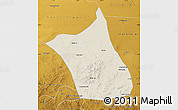 Shaded Relief Map of Zhengxianbai Qi, physical outside