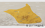 Physical Panoramic Map of Zhengxianbai Qi, lighten, semi-desaturated