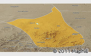 Physical Panoramic Map of Zhengxianbai Qi, semi-desaturated