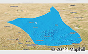 Political Panoramic Map of Zhengxianbai Qi, satellite outside