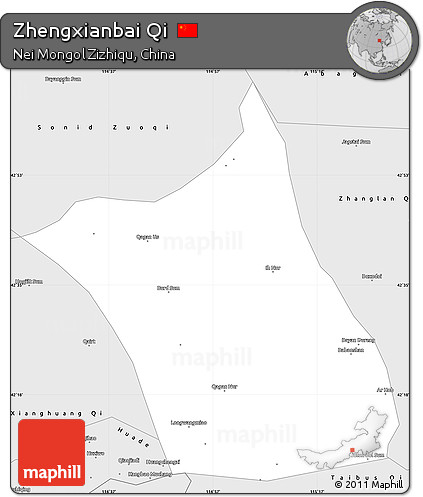 Silver Style Simple Map of Zhengxianbai Qi