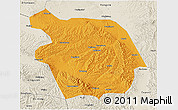 Political 3D Map of Haiyuan, shaded relief outside