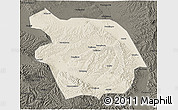Shaded Relief 3D Map of Haiyuan, darken
