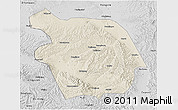 Shaded Relief 3D Map of Haiyuan, desaturated
