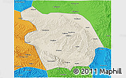 Shaded Relief 3D Map of Haiyuan, political outside