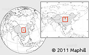 Blank Location Map of Haiyuan, highlighted country, within the entire country