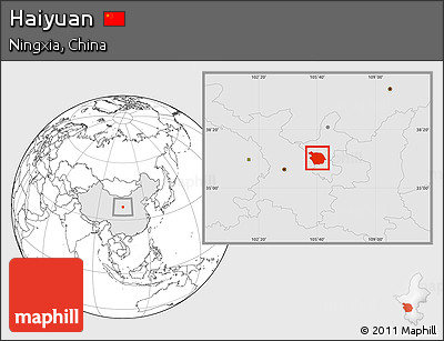 Blank Location Map of Haiyuan, highlighted country