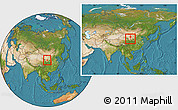 Satellite Location Map of Haiyuan, within the entire country