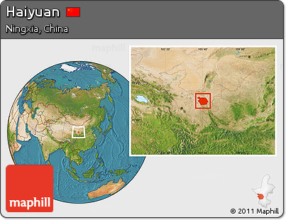 Satellite Location Map of Haiyuan