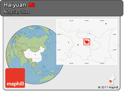 Savanna Style Location Map of Haiyuan, highlighted country