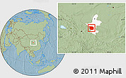 Savanna Style Location Map of Haiyuan, highlighted parent region, hill shading