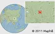 Savanna Style Location Map of Haiyuan, hill shading