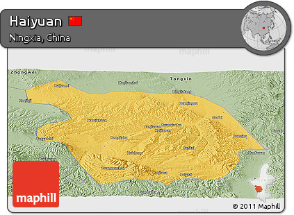 Savanna Style Panoramic Map of Haiyuan