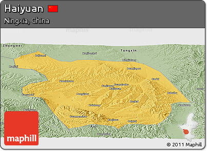 Savanna Style Panoramic Map of Haiyuan