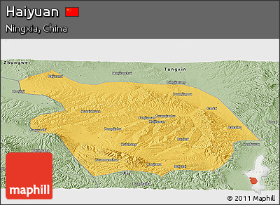 Savanna Style Panoramic Map of Haiyuan
