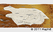 Shaded Relief Panoramic Map of Haiyuan, physical outside