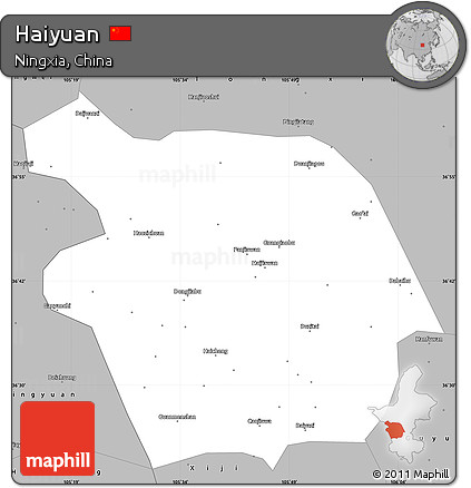 Gray Simple Map of Haiyuan