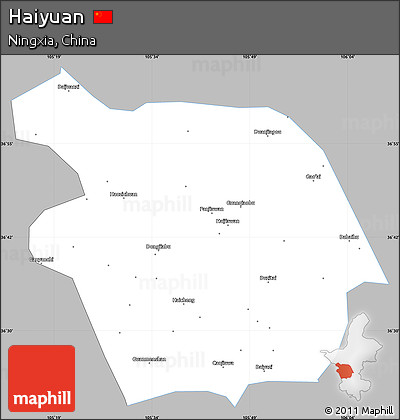 Gray Simple Map of Haiyuan, single color outside