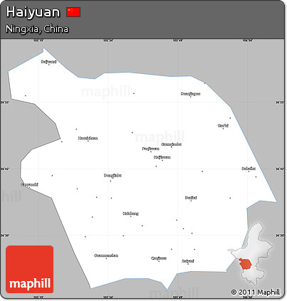 Gray Simple Map of Haiyuan, single color outside