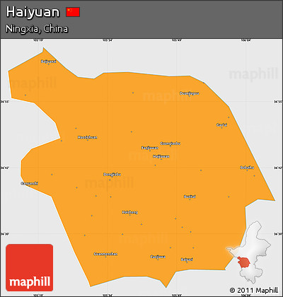 Political Simple Map of Haiyuan, single color outside