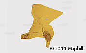 Physical 3D Map of Qingtongxia, cropped outside