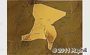 Physical 3D Map of Qingtongxia, darken