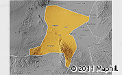 Physical 3D Map of Qingtongxia, desaturated