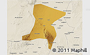 Physical 3D Map of Qingtongxia, shaded relief outside