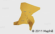 Physical 3D Map of Qingtongxia, single color outside